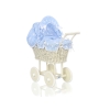 Rieten poppenwagen met kap Ivoor
