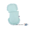 Rieten poppenwagen met kap Mint Grijs
