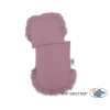 Rieten poppenwagen met stoffen kap Grijs Pastelviolet
