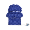 Rieten poppenwagen met stoffen kap Marineblauw Blauw