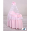 Rieten Poppenwiegje met Hemeltje Roze Little Princess