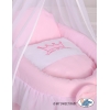 Rieten Poppenwiegje met Hemeltje Roze Little Princess