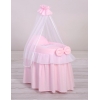 Rieten Poppenwiegje met Hemeltje Roze Little Princess