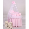 Rieten Poppenwiegje met Hemeltje Roze Little Princess