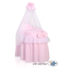 Rieten Poppenwiegje met Hemeltje Roze Little Princess