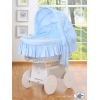 Rieten Wieg met Kap Blauw Welterusten