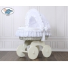 Rieten Wieg  met Kap met Beddengoedset voor Baby  Charlotte