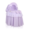 Rieten Wieg voor Pop met Kap Purper borduurwerk: Little Princess