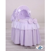 Rieten Wieg voor Pop met Kap Purper borduurwerk: Little Princess