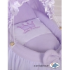 Rieten Wieg voor Pop met Kap Purper borduurwerk: Little Princess