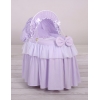 Rieten Wieg voor Pop met Kap Purper borduurwerk: Little Princess