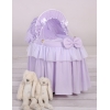 Rieten Wieg voor Pop met Kap Purper borduurwerk: Little Princess