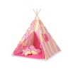 Set: Tipi-tent Speelkleed GRATIS decoratieve veren Roze Geel Zigzag
