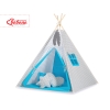 Set: Tipi-tent Speelkleed Grijs Turkoois Geruit
