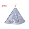 Set: Tipi-tent Speelkleed Kussens Donkerblauw Zigzag