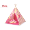 Set: Tipi-tent Speelkleed Kussens Geel Rood Zigzag