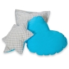 Set: Tipi-tent Speelkleed Kussens  GRATIS decoratieve veren Grijs Turkoois Geruit