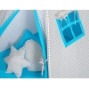 Set: Tipi-tent Speelkleed Kussens  GRATIS decoratieve veren Grijs Turkoois Geruit