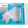 Set: Tipi-tent Speelkleed Kussens  GRATIS decoratieve veren Grijs Turkoois Geruit