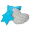 Set: Tipi-tent Speelkleed Kussens  GRATIS decoratieve veren Grijs Turkoois Geruit