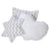 Set: Tipi-tent Speelkleed Kussens  GRATIS decoratieve veren Grijs Zigzag
