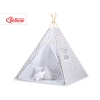 Set: Tipi-tent Speelkleed Kussens  GRATIS decoratieve veren Grijs Zigzag