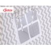 Set: Tipi-tent Speelkleed Kussens  GRATIS decoratieve veren Grijs Zigzag