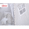 Set: Tipi-tent Speelkleed Kussens  GRATIS decoratieve veren Grijs Zigzag
