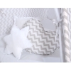Set: Tipi-tent Speelkleed Kussens  GRATIS decoratieve veren Grijs Zigzag