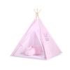 Set: Tipi-tent Speelkleed Kussens  GRATIS decoratieve veren Roze Polkaprikker