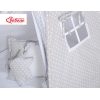 Set: Tipi-tent Speelkleed Kussens Grijs Polkaprikker