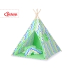 Set: Tipi-tent Speelkleed Kussens Groen Blauw Zigzag