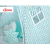 Set: Tipi-tent Speelkleed Kussens Mint Zigzag