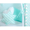 Set: Tipi-tent Speelkleed Kussens Mint Zigzag