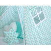 Set: Tipi-tent Speelkleed Kussens Mint Zigzag
