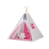 Set: Tipi-tent Speelkleed Kussens Roze Grijs Geruit