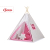 Set: Tipi-tent Speelkleed Kussens Roze Grijs Geruit