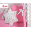Set: Tipi-tent Speelkleed Kussens Roze Grijs Geruit