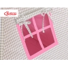 Set: Tipi-tent Speelkleed Kussens Roze Grijs Geruit