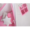 Set: Tipi-tent Speelkleed Kussens Roze Grijs Geruit