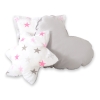 Set: Tipi-tent Speelkleed Kussens Roze Grijs Sterren