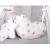 Set: Tipi-tent Speelkleed Kussens Roze Grijs Sterren