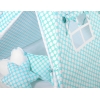 Set: Tipi-tent Speelkleed Kussens Turkoois