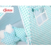 Set: Tipi-tent Speelkleed Kussens Turkoois