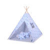 Set: Tipi-tent Speelmat   Blauw Grijs Sterren