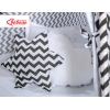Set: Tipi-tent Speelmat  Kussens Zwart Zigzag