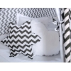 Set: Tipi-tent Speelmat  Kussens Zwart Zigzag