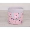 Speelgoedmand  Opbergmand L Blauw Roze Grijs Sterren