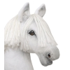Wit paard met stok voor hobby horsing