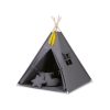 MEGA TIPI SET: Tipi-tent + speelmat + kussens + GRATIS decoratieve veren Antraciet